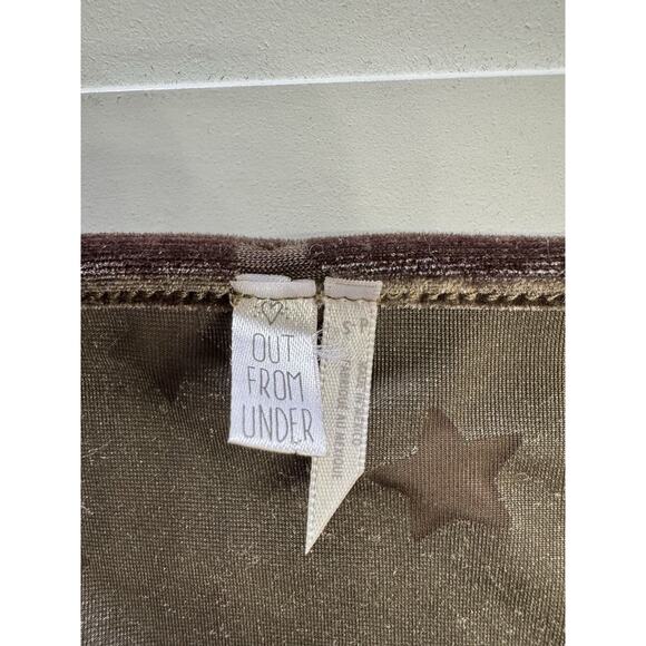 Out From Under Urban Outfitters Long Sleeve Sheer Stars Crop Top Size S Velvet - Picture 2 of 7